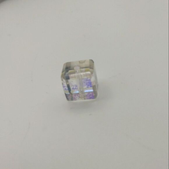 Jewelry - Illusion square cube charm necklace pendant clear‎